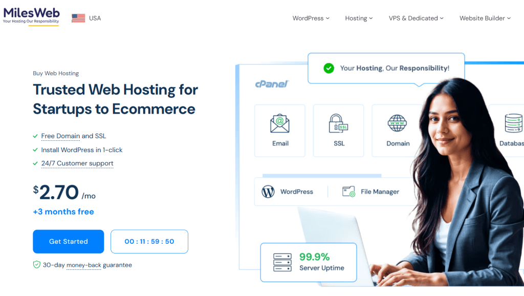 Milesweb - Cheapest Shared Hosting Provider for Beginners