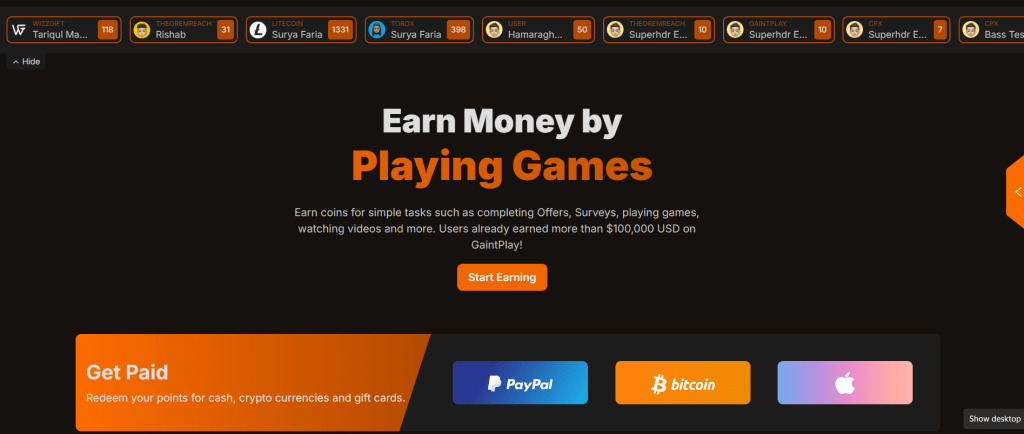 How to Earn Money on GaintPlay
