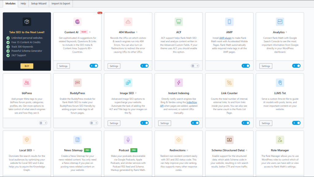Modules - Benefits of the Free SEO Plugin for WordPress