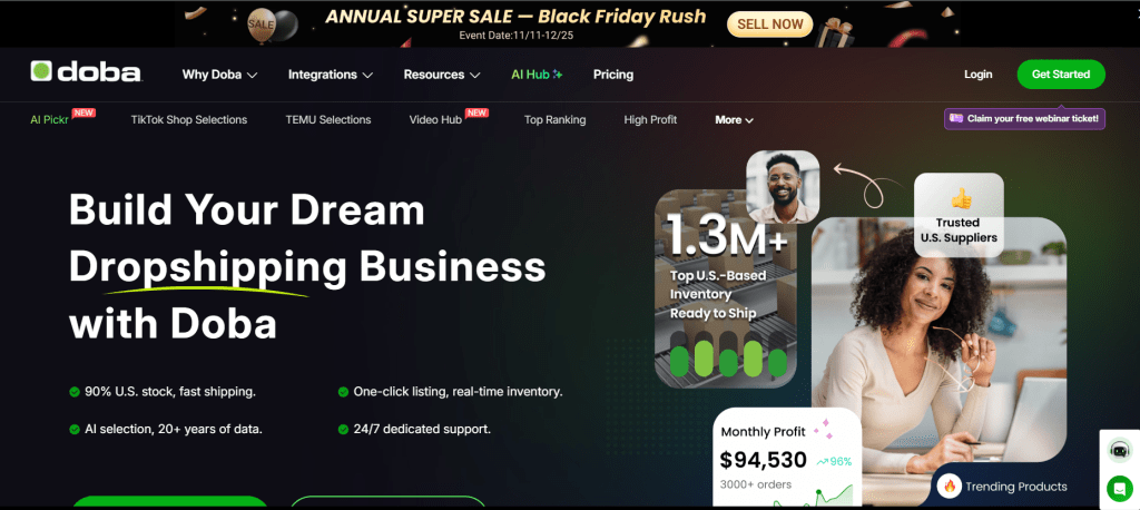 Doba - Centralized Dashboard for Beginners