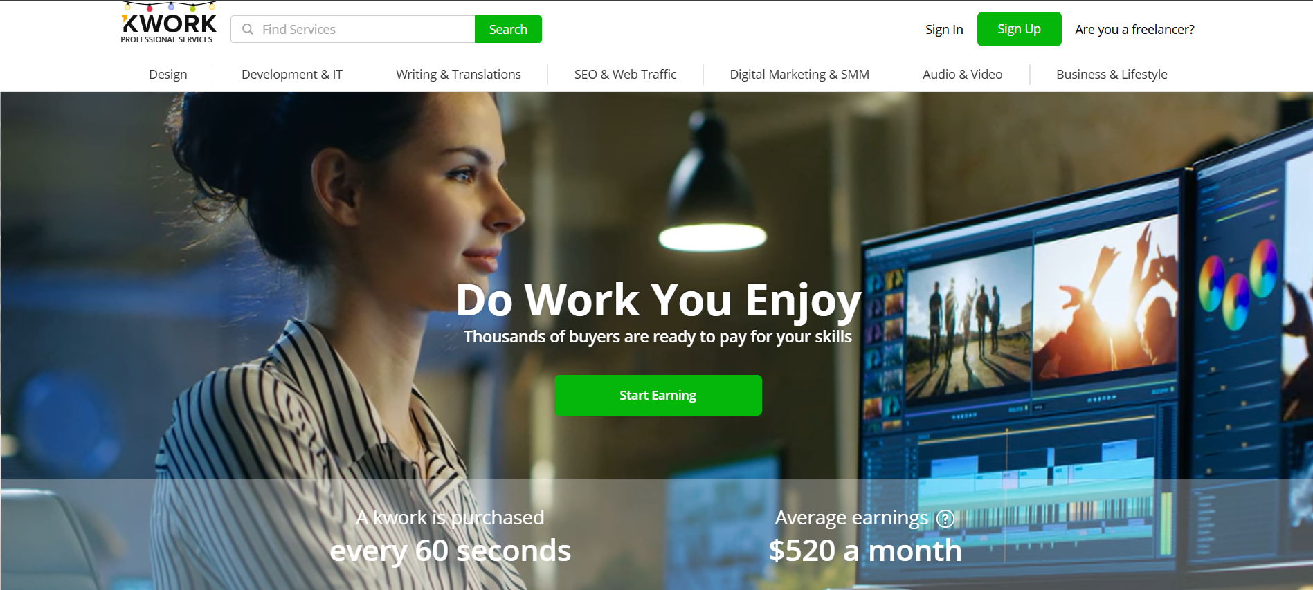 Kwork - Freelancer - 7 Best Freelancing Platforms for Beginners in 2026